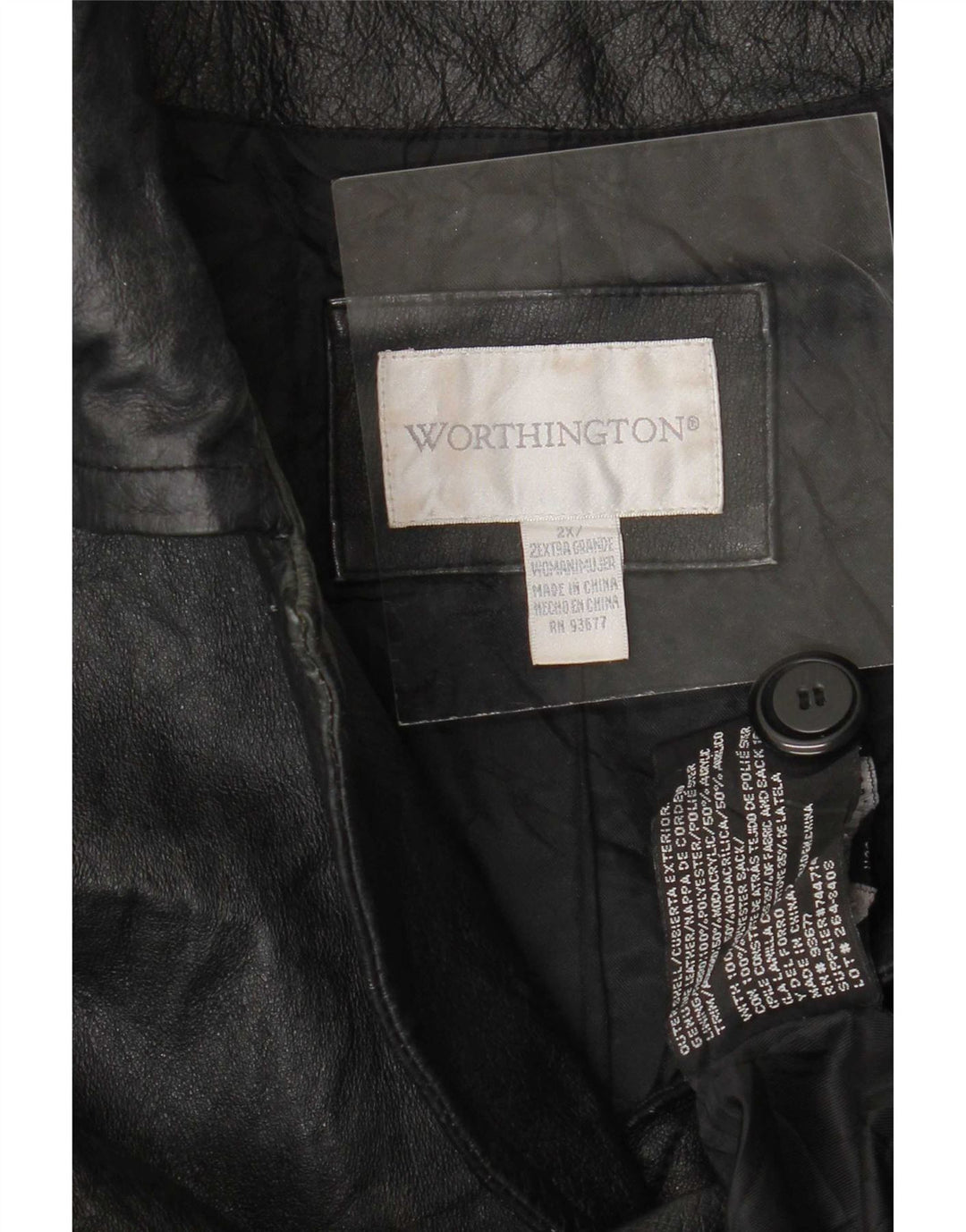 Cappotto in pelle da donna Worthington UK 20 2XL Nero
