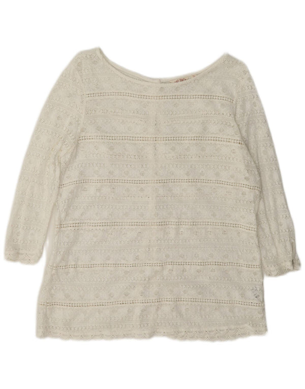 Camicetta trasparente da donna Fat Face, taglia UK 12, cotone bianco medio