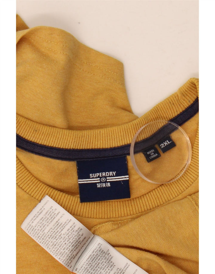 T-shirt grafica da uomo SUPERDRY Top 2XL cotone giallo