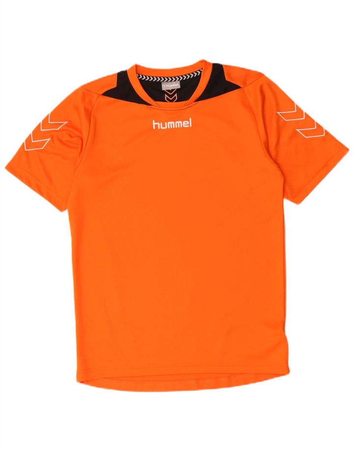 T-shirt grafica da uomo HUMMEL Top piccolo in poliestere color block arancione