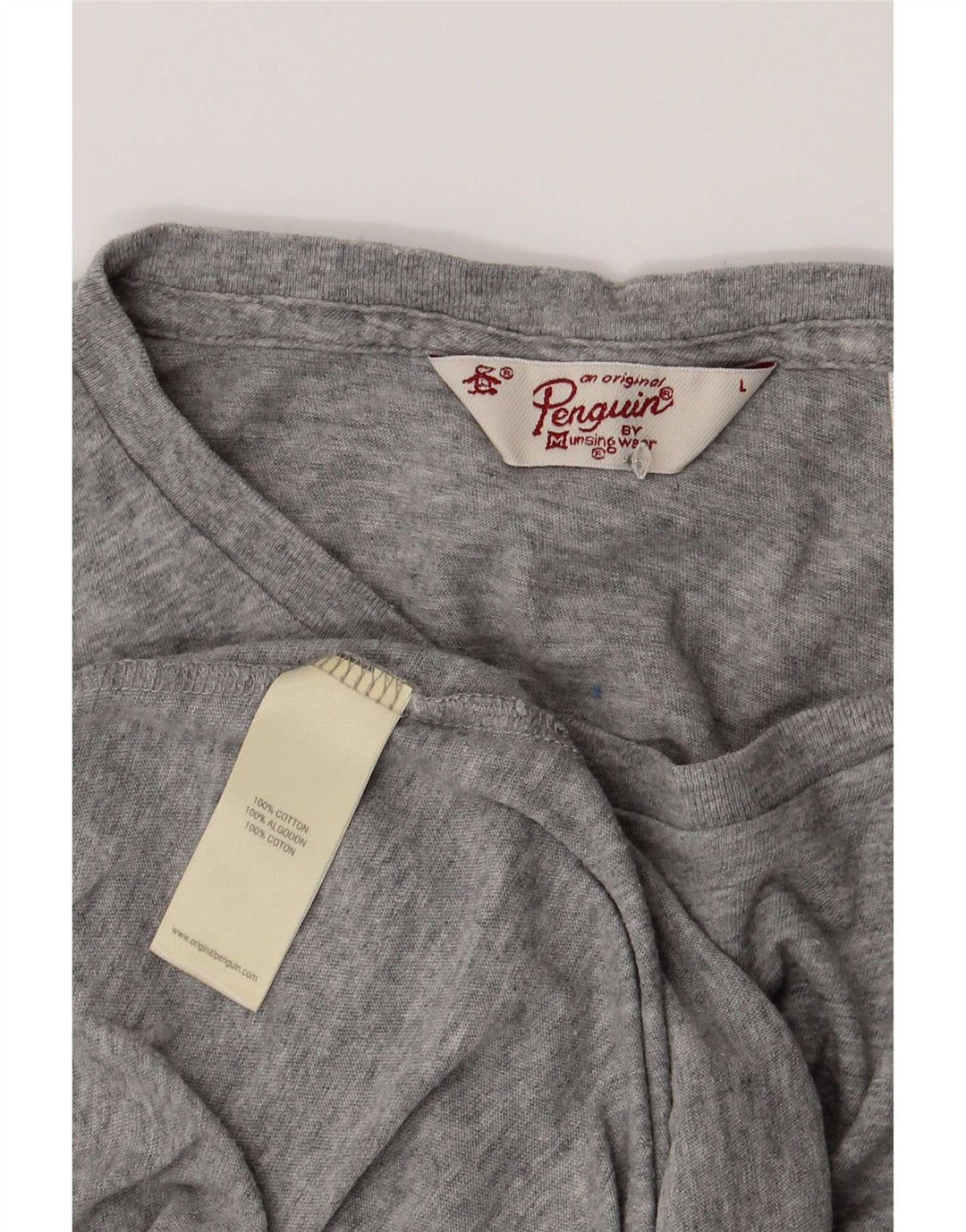 T-shirt da uomo Penguin Top grande in cotone chiazzato grigio