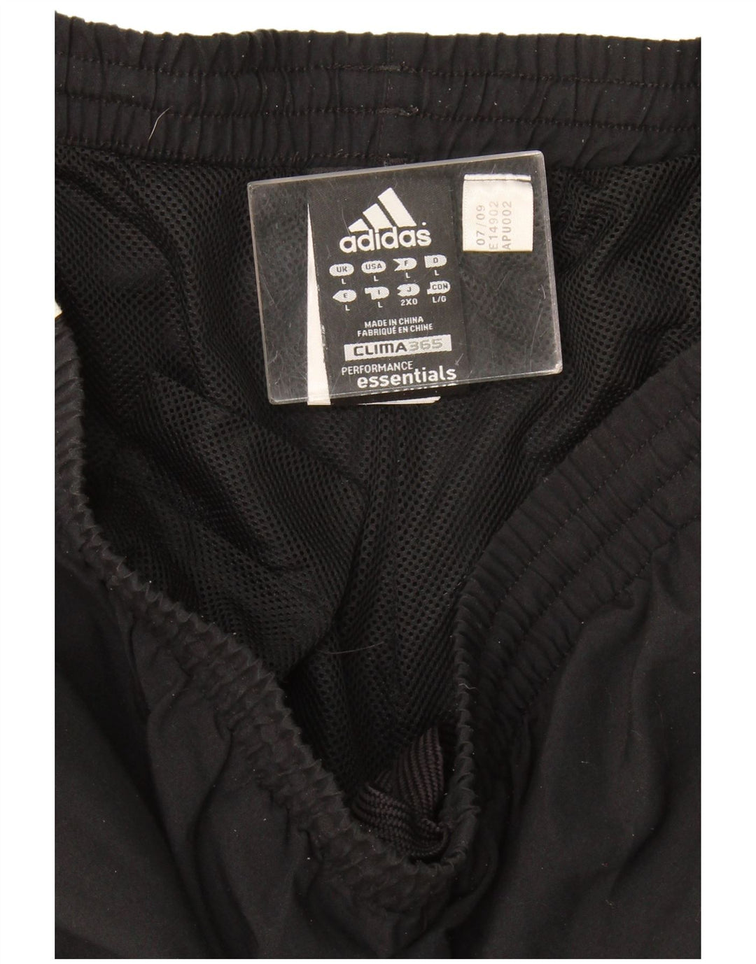 Pantaloni da tuta Adidas Clima 365 da uomo grandi in poliestere nero