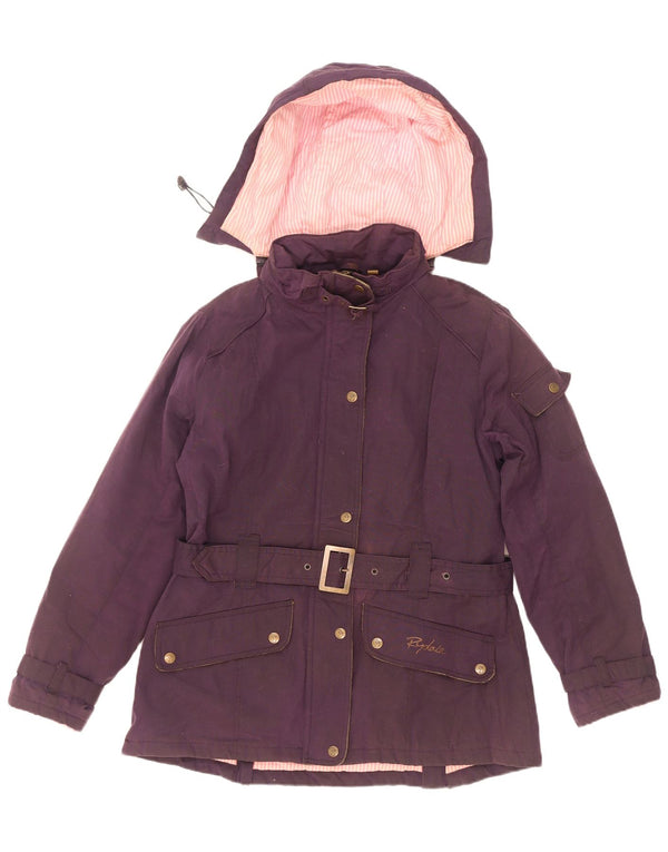 Giacca da donna in cotone cerato con cappuccio Rydale UK 16 grande viola