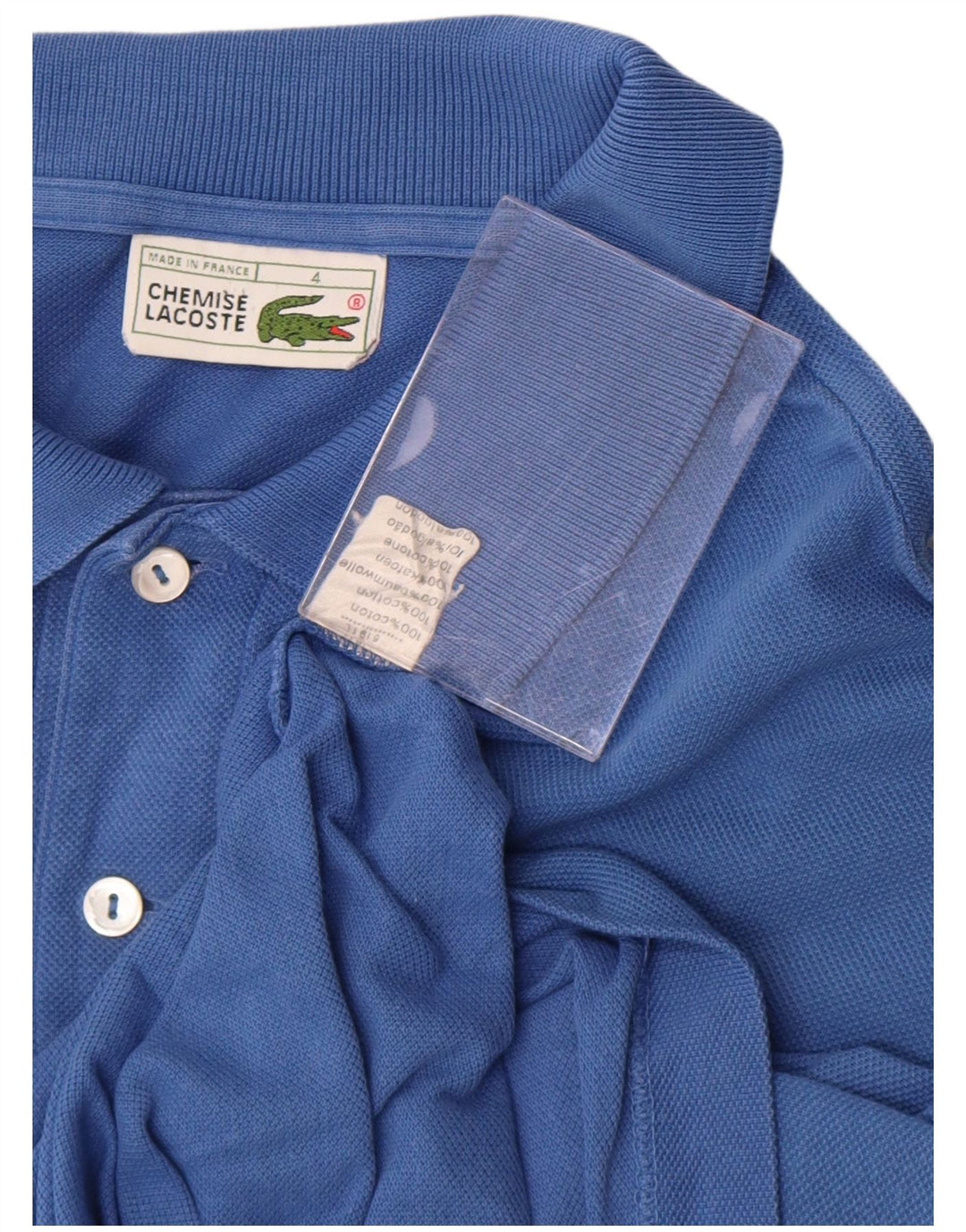 Polo da uomo Lacoste taglia 4 in cotone blu medio