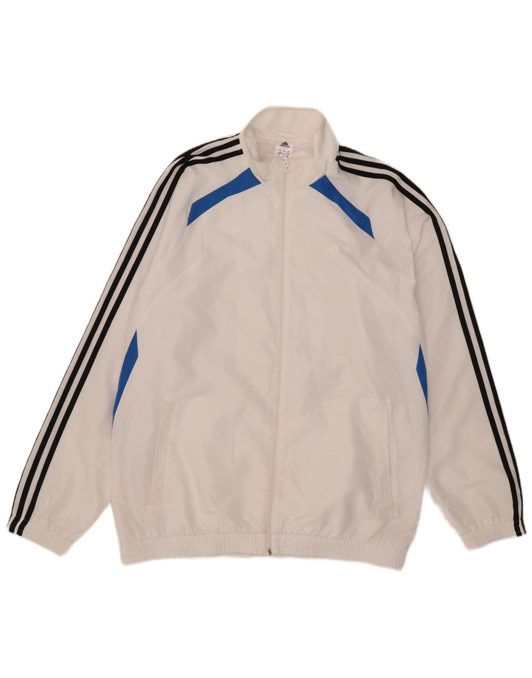 Giacca da tuta da uomo Adidas UK 42/44 Large Poliestere color block bianco
