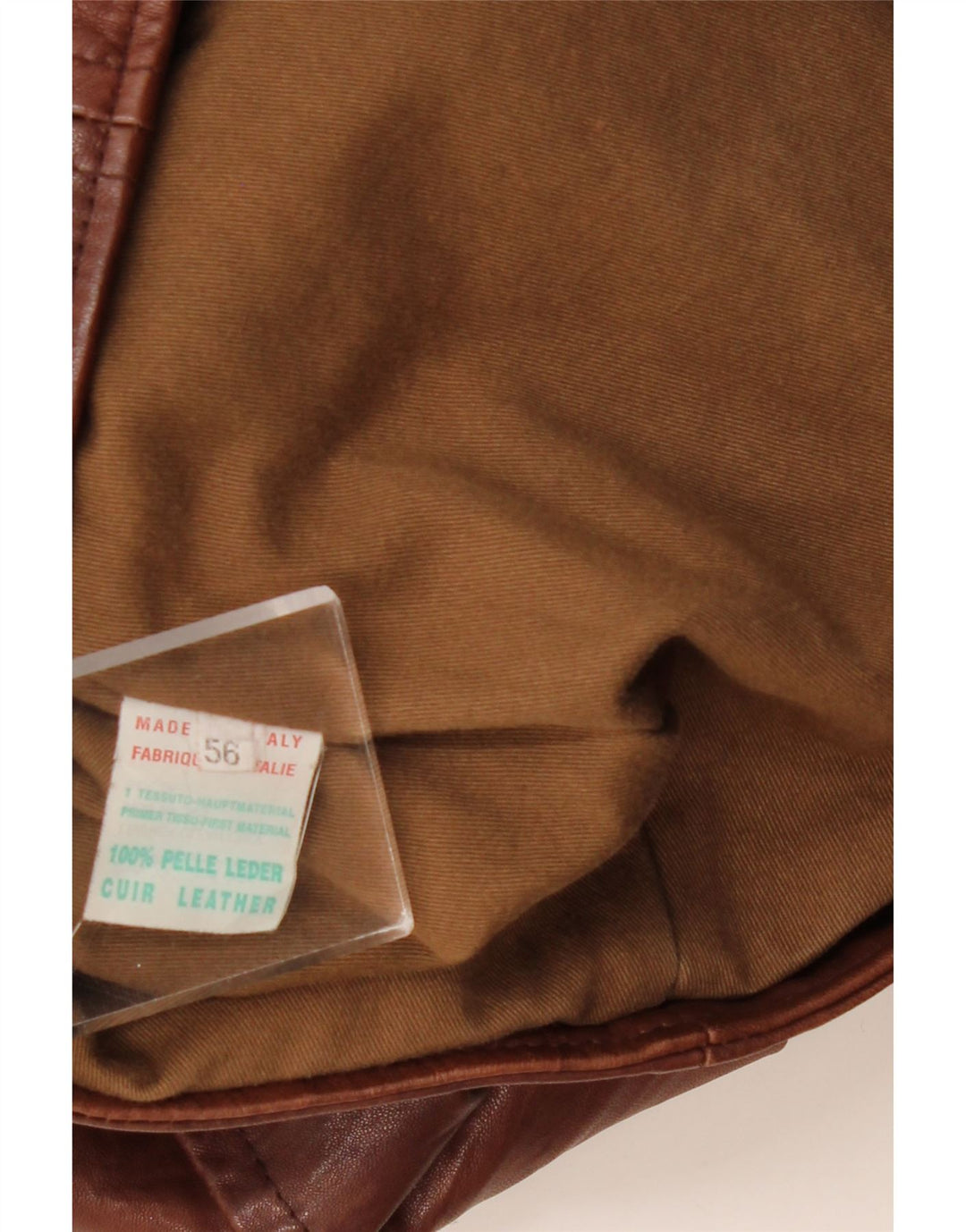 Giacca in pelle militare da uomo vintage UK 40 grande in pelle marrone