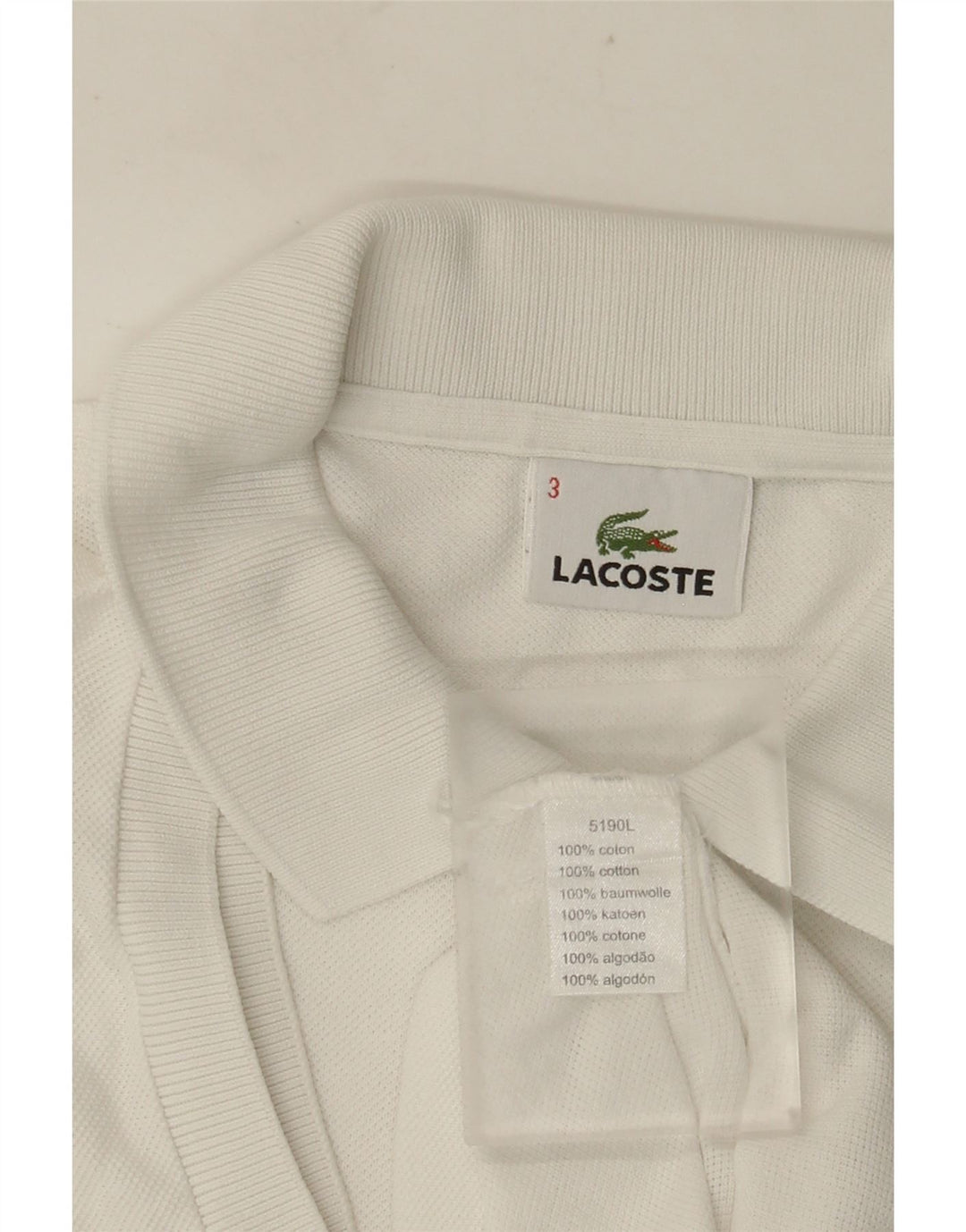 Polo da uomo LACOSTE taglia 3 piccola in cotone bianco