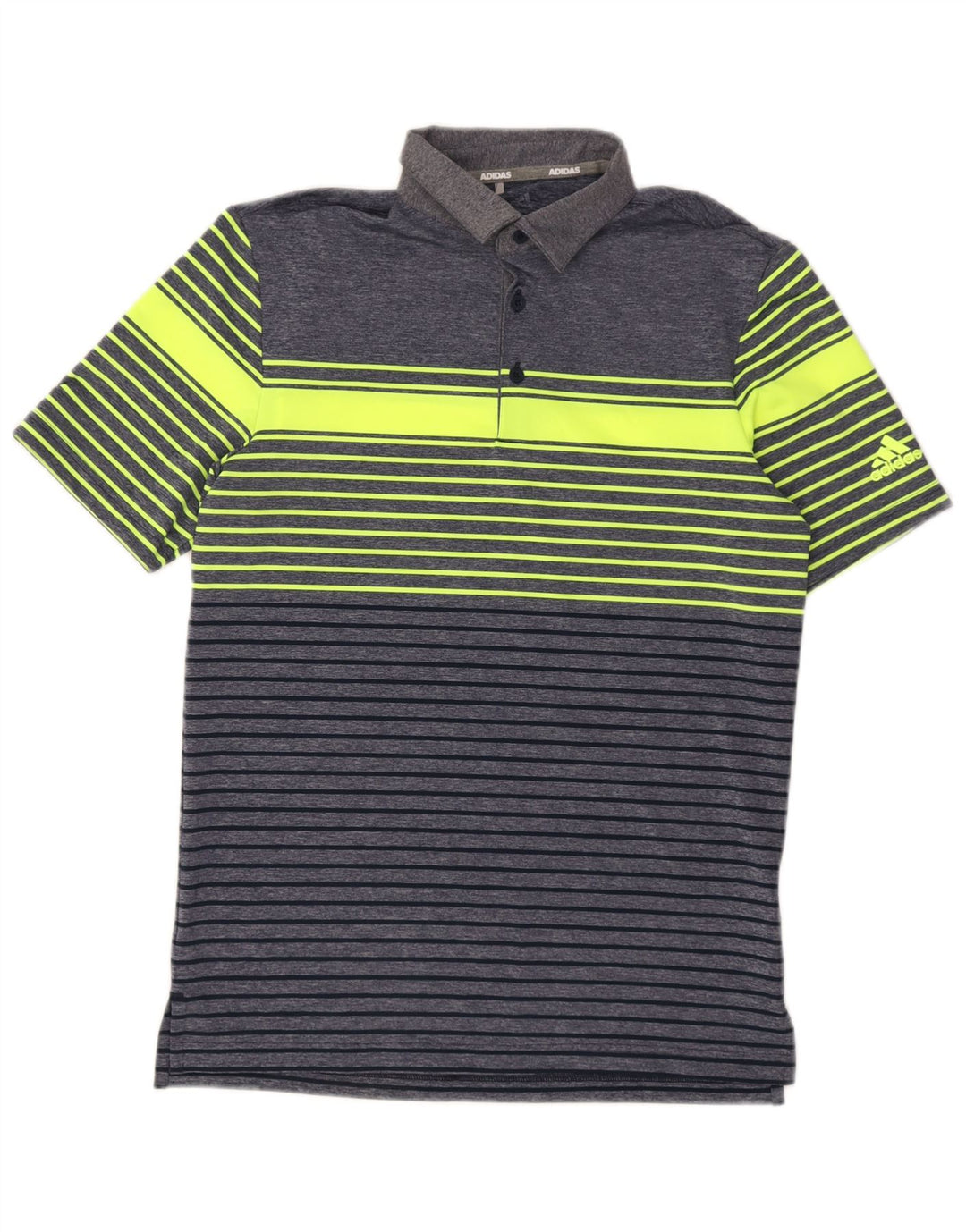 Polo Adidas da uomo XS in poliestere a righe blu navy