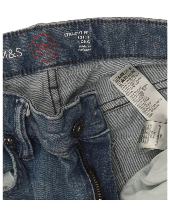 Jeans dritti da uomo Marks & Spencer W32 L33 cotone blu