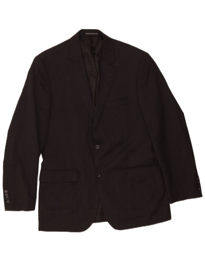 Giacca blazer a 2 bottoni da uomo Tommy Hilfiger UK 40 grande lana grigia classica