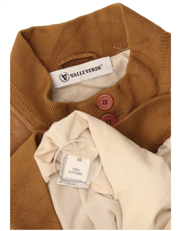 Bomber da uomo in pelle scamosciata Valle Verde IT 50 Large in pelle marrone