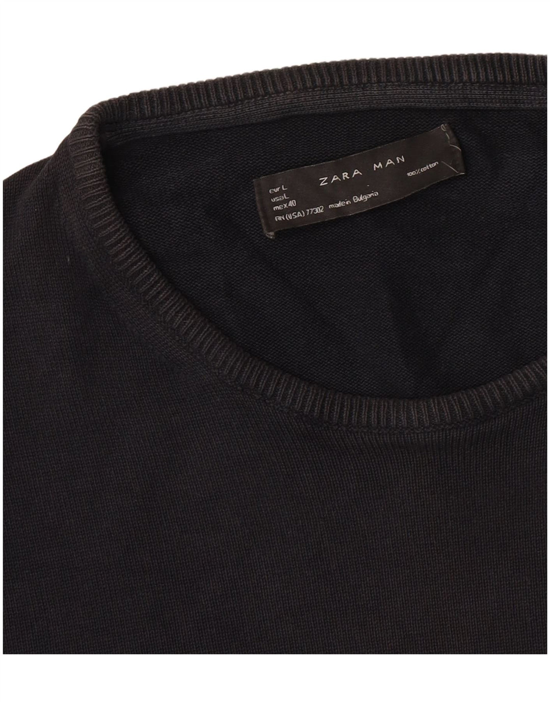 Maglione maglione girocollo da uomo Zara grande nero