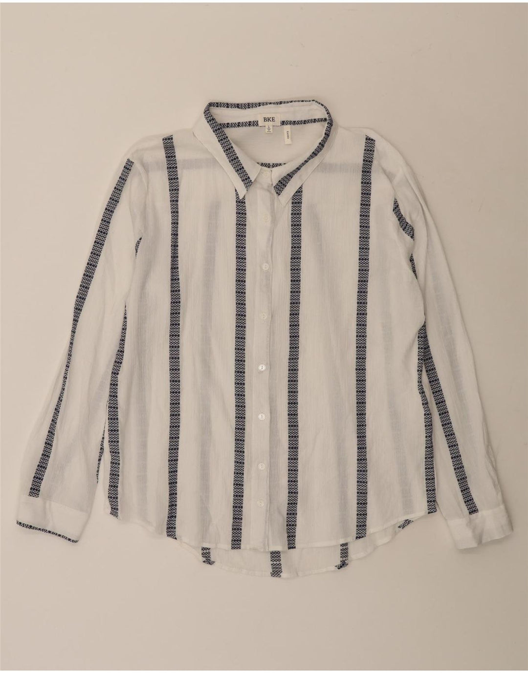 Camicia da donna BKE UK 16 Cotone a righe grandi bianche