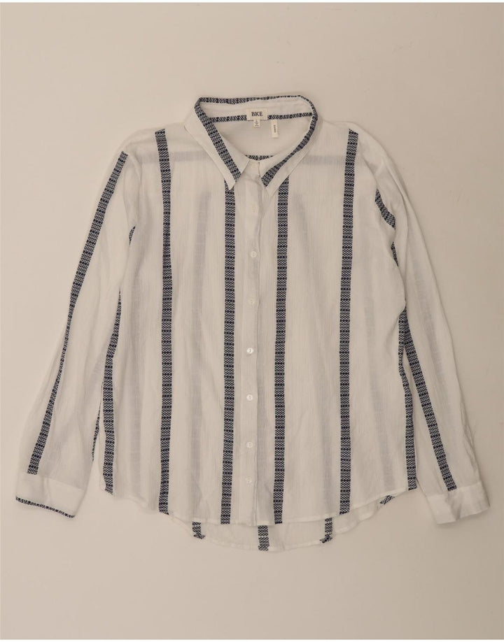 Camicia da donna BKE UK 16 Cotone a righe grandi bianche