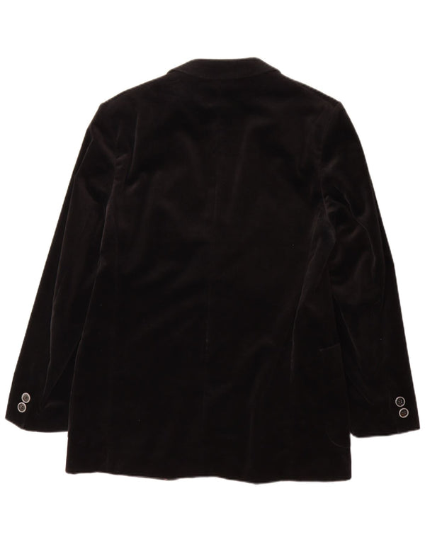 Giacca blazer in velluto da uomo a 2 bottoni Jeunesse UK 38 cotone nero medio