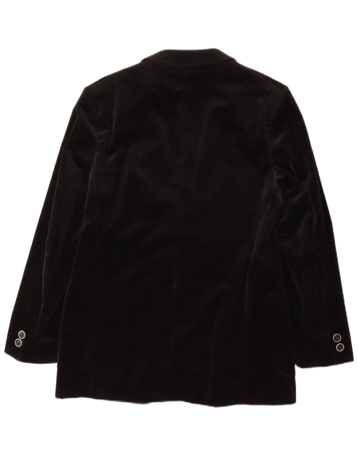 Giacca blazer in velluto da uomo a 2 bottoni Jeunesse UK 38 cotone nero medio
