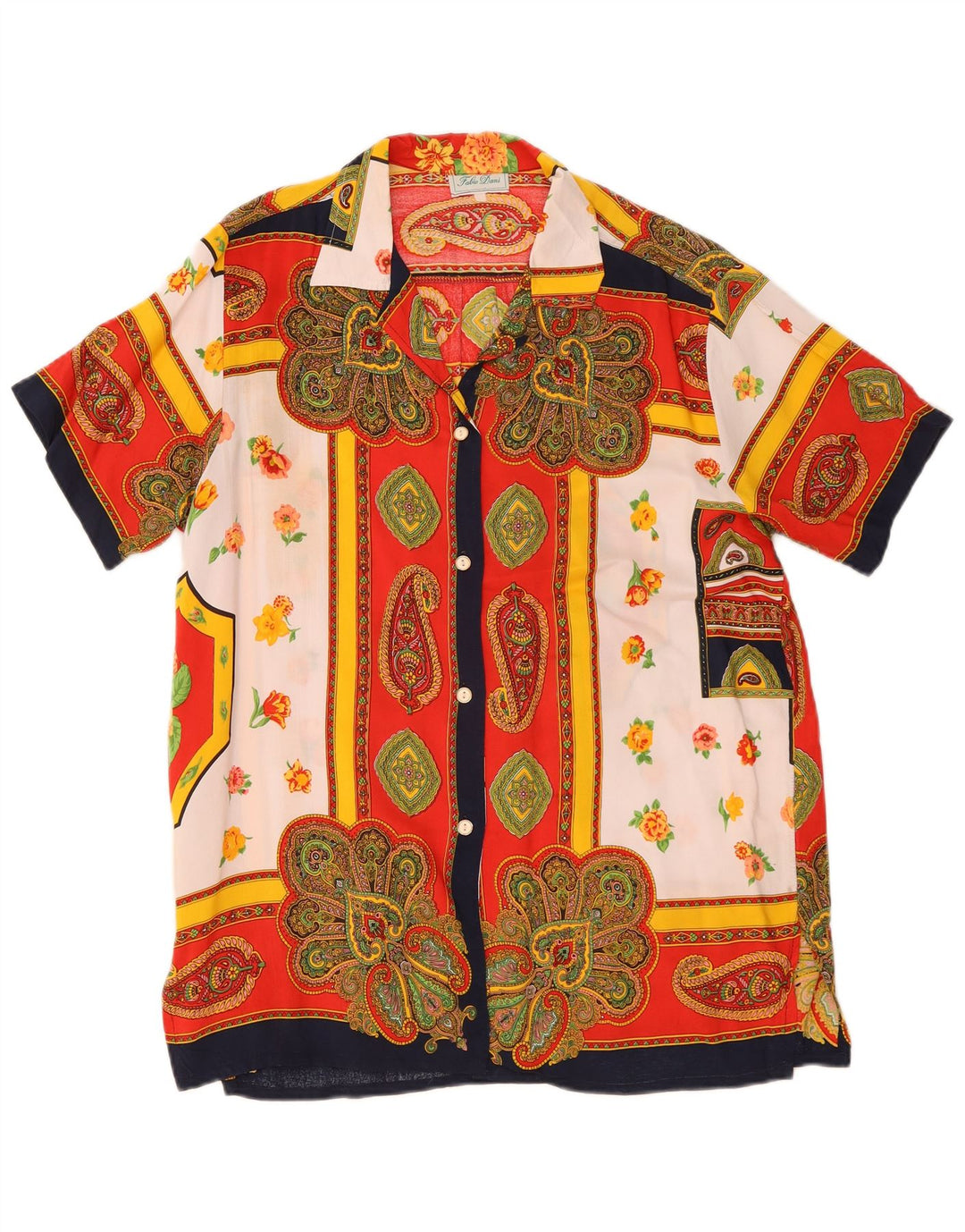 Camicetta camicia da donna con motivo astratto Fabio D UK 16 grande multicolore