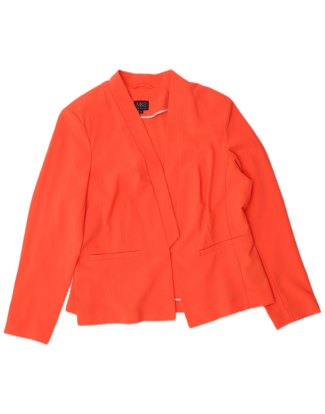 Giacca Open Blazer da donna Marks & Spencer UK 18 XL poliestere arancione