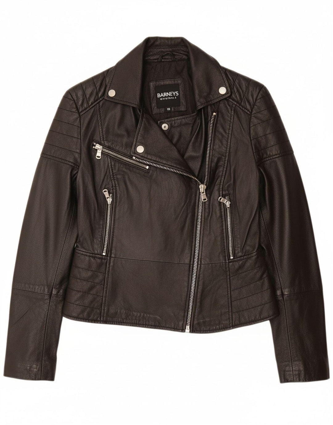 Giacca da motociclista in pelle da donna BARNEYS US 10 Large in pelle nera