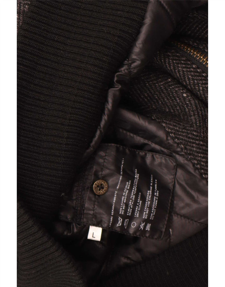 Bomber da uomo Pyramid UK 40 Large Lana a spina di pesce grigia