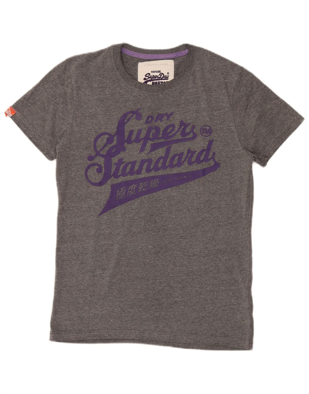 T-shirt grafica da uomo Superdry Top in cotone grigio medio