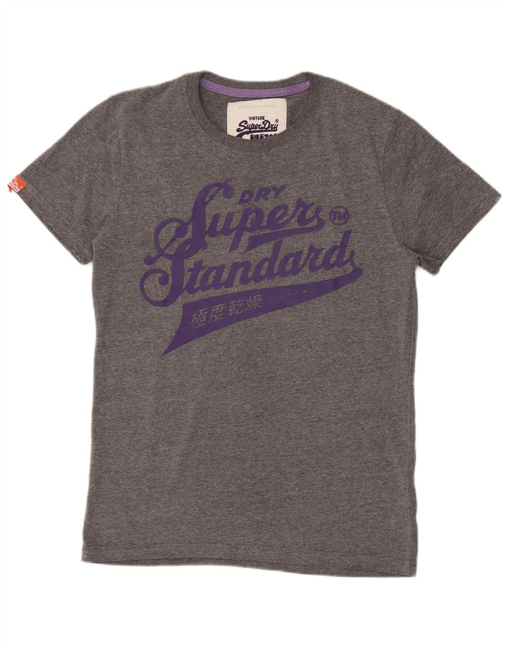 T-shirt grafica da uomo Superdry Top in cotone grigio medio