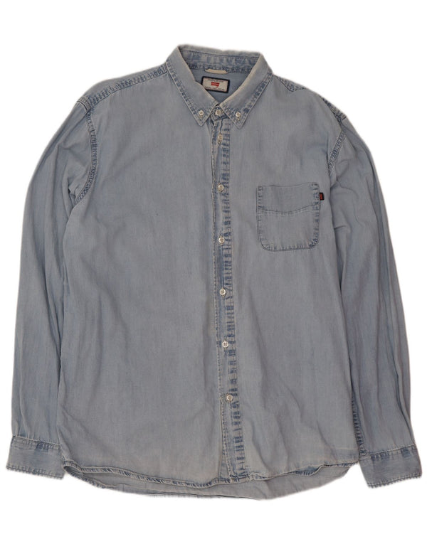 Camicia di jeans da uomo Carrera XL in cotone blu