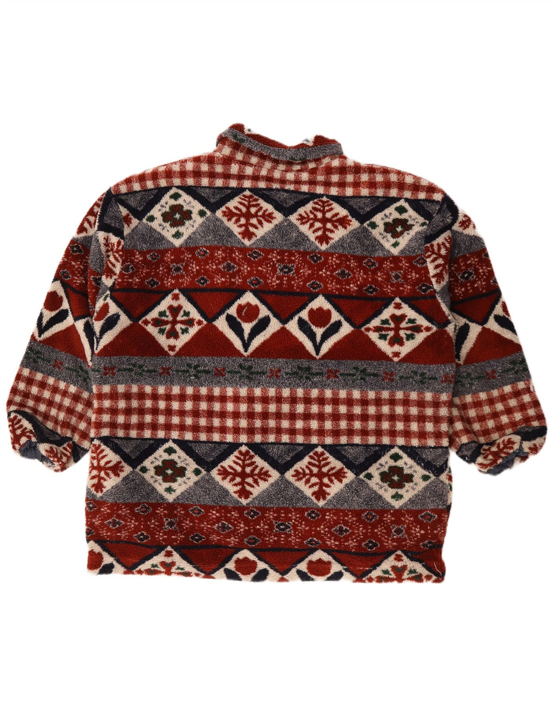 Giacca in pile vintage da uomo UK 44 2XL multicolore geometrica
