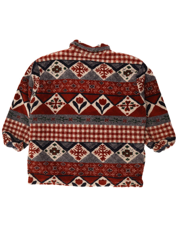 Vintage Mens Fleece Jacket UK 44 2XL Multicoloured Geometric