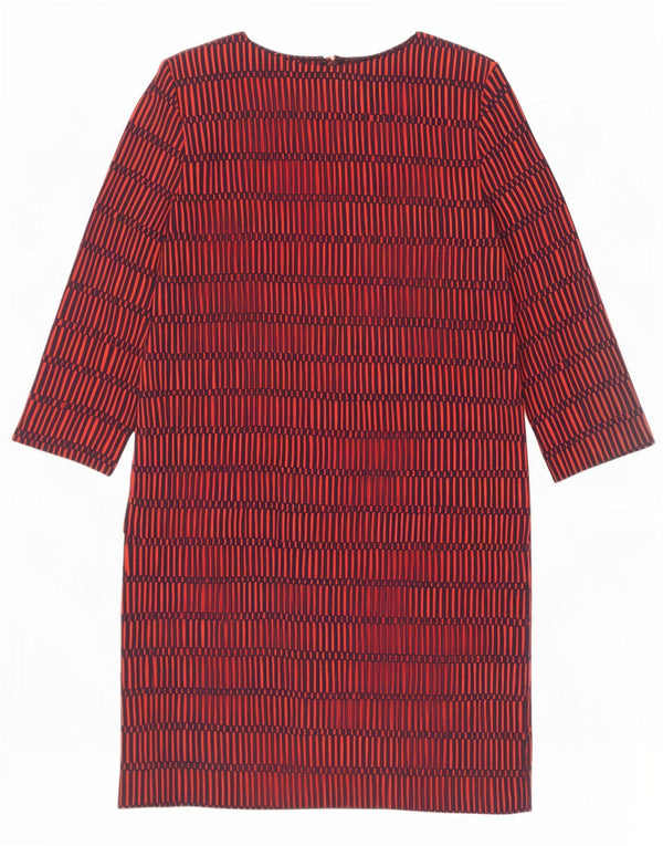 Abito a trapezio da donna Boden con maniche a 3/4 UK 8 Piccolo poliestere geometrico rosso
