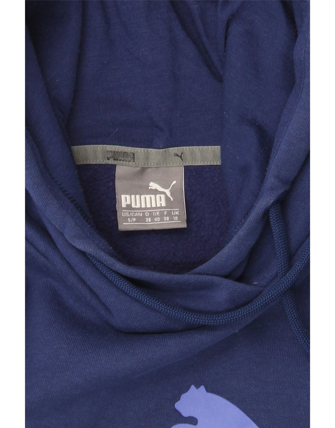 Felpa con cappuccio grafica PUMA da donna UK 10 Small Blu Navy