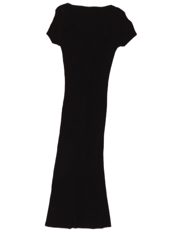 Abito maglione a maniche corte da donna Zara UK 12 cotone nero medio