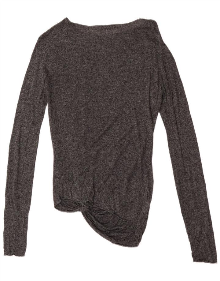 Top Zara da donna a maniche lunghe UK 12 acrilico grigio medio