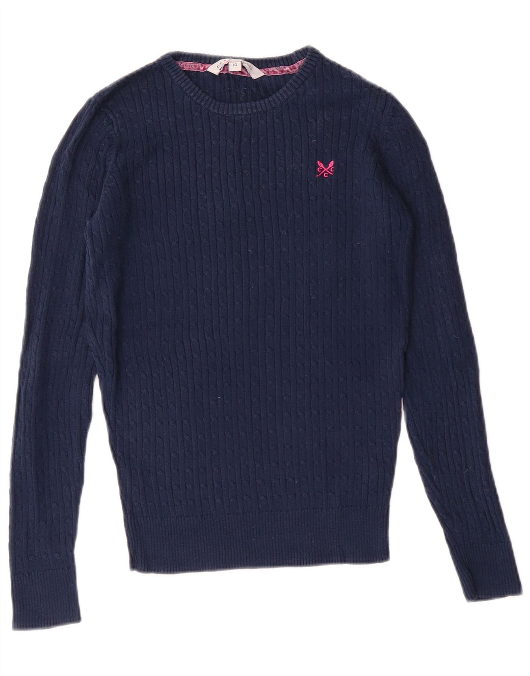 Crew Clothing Maglione da donna con scollo a barca UK 10 Piccolo blu navy classico