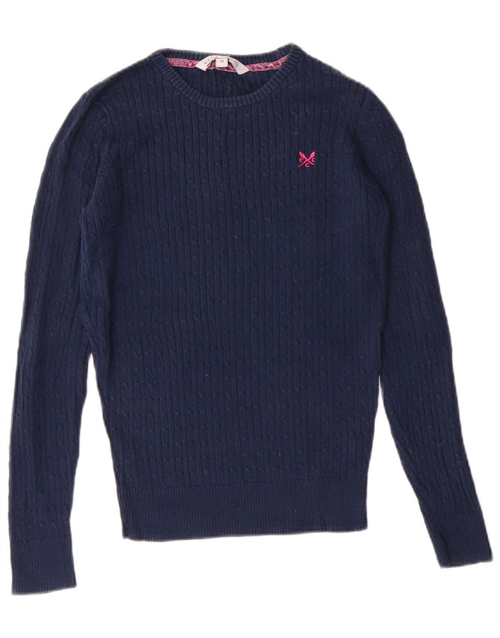 Crew Clothing Maglione da donna con scollo a barca UK 10 Piccolo blu navy classico