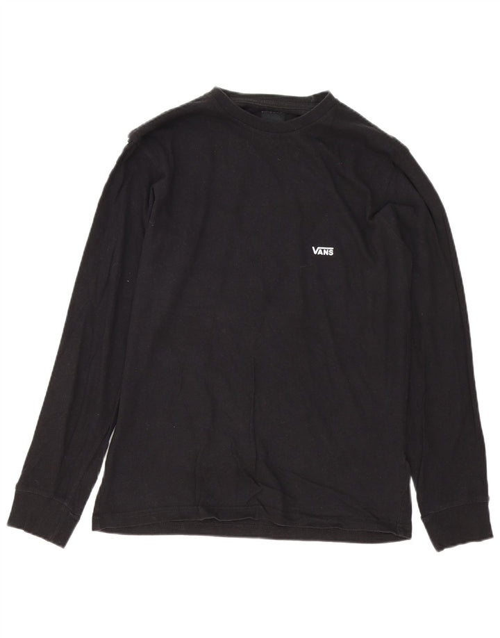 Maglietta grafica da uomo Vans a maniche lunghe piccola in cotone nero