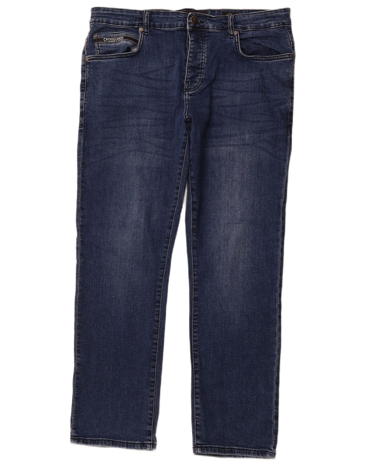 CROSSHATCH Jeans dritti da donna con principetto W36 L30 cotone blu
