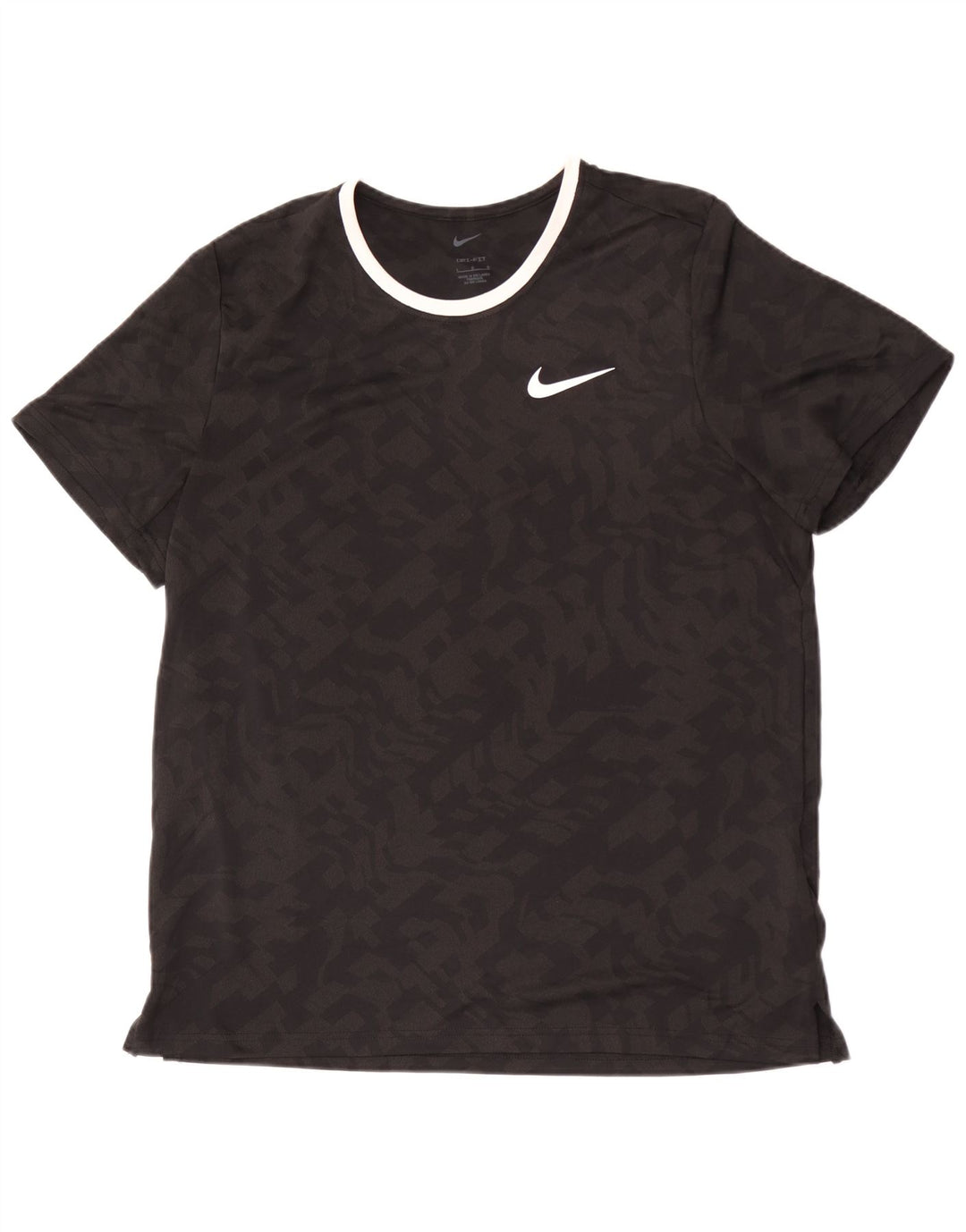 T-shirt Nike Dri Fit da uomo, grande, in poliestere mimetico nero