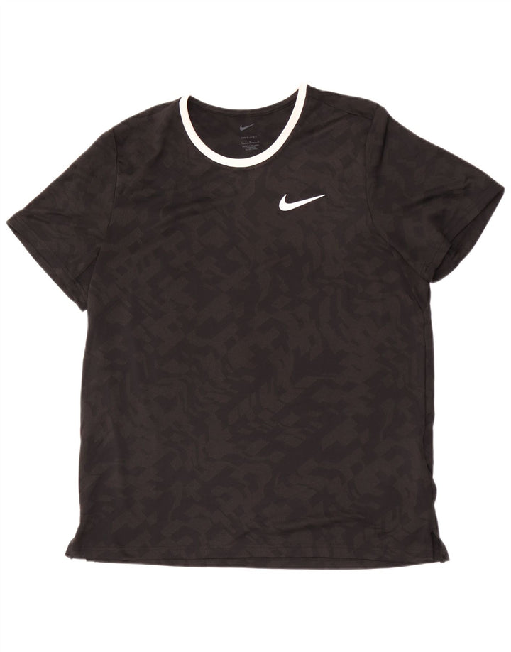 T-shirt Nike Dri Fit da uomo, grande, in poliestere mimetico nero