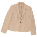 Giacca blazer da donna a 1 bottone Hobbs UK 16 grande poliestere beige
