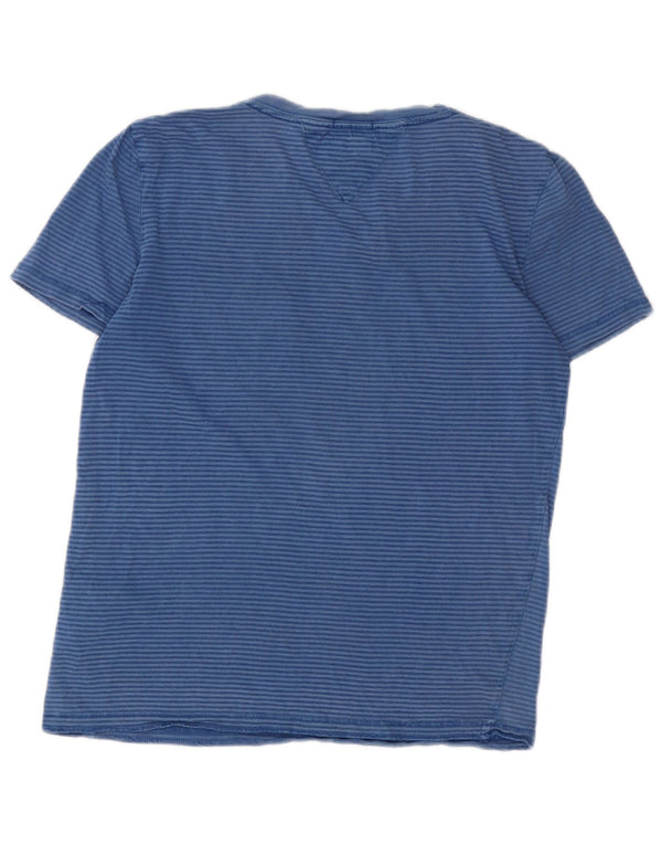 T-shirt da uomo Tommy Hilfiger Top piccolo cotone gessato blu