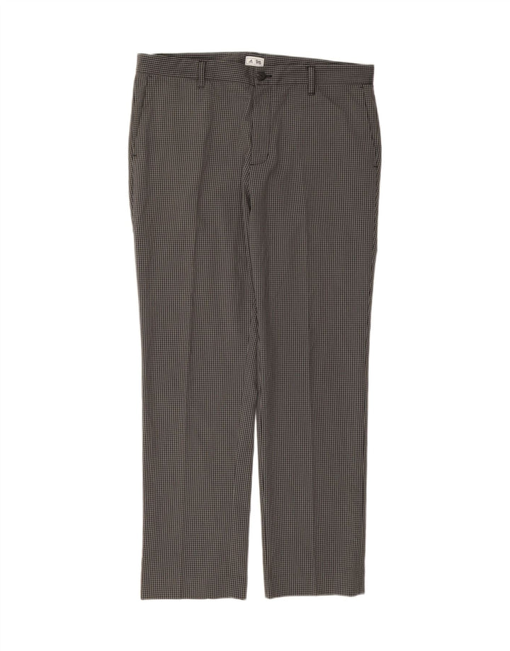 ADIDAS Mens Straight Chino Trousers W36 L32 Grey Gingham Polyester Vintage Adidas and Second-Hand Adidas from Messina Hembry 