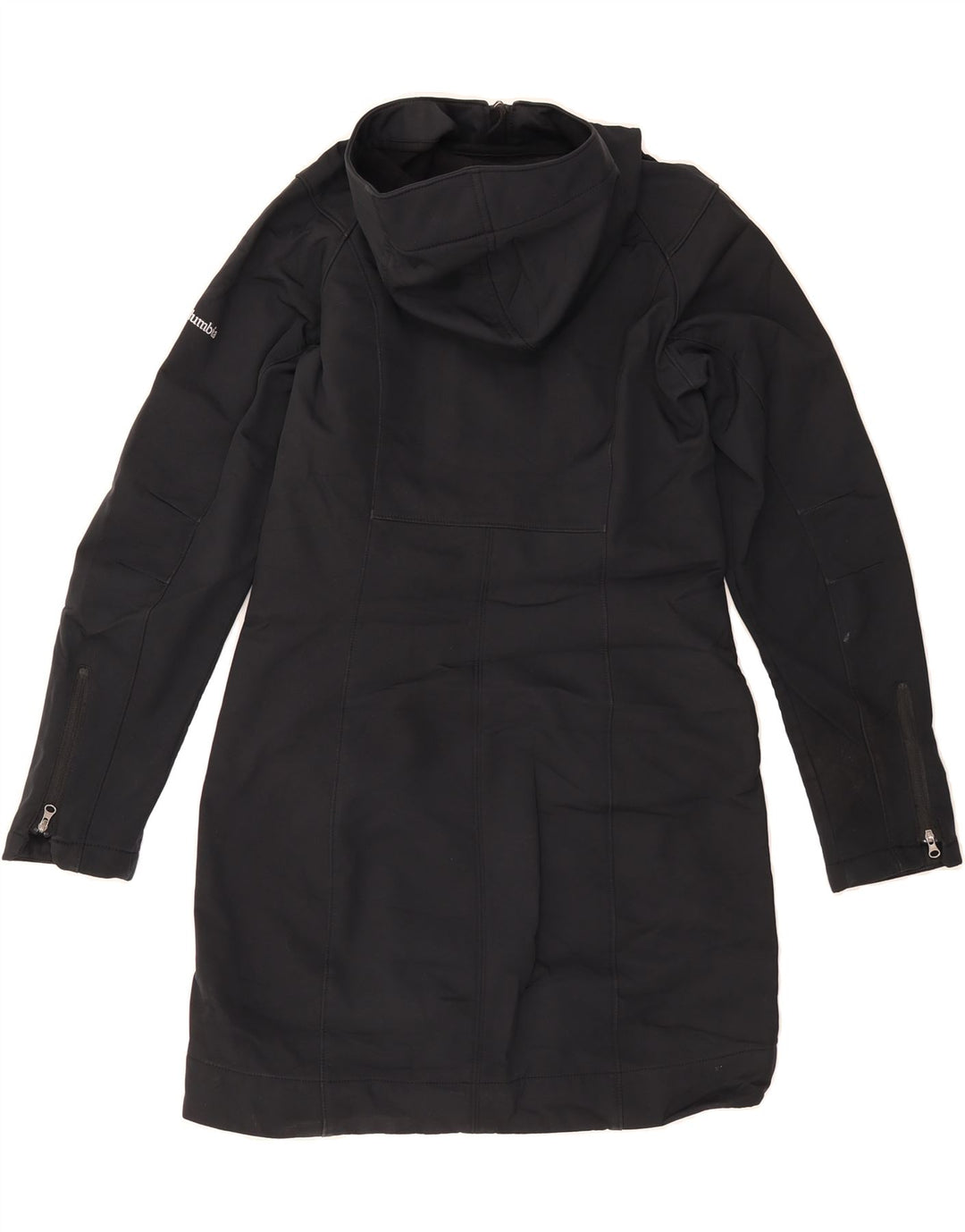 COLUMBIA Womens Hooded Windbreaker Coat UK 6 XS Black Polyester Vintage Columbia and Second-Hand Columbia from Messina Hembry 