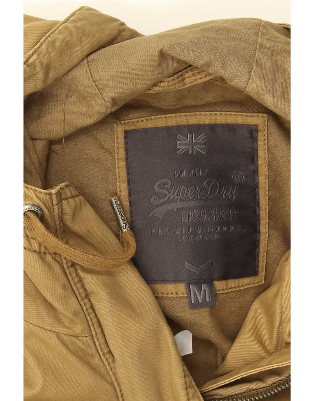 Giacca parka da donna con cappuccio Superdry UK 14 cotone kaki medio