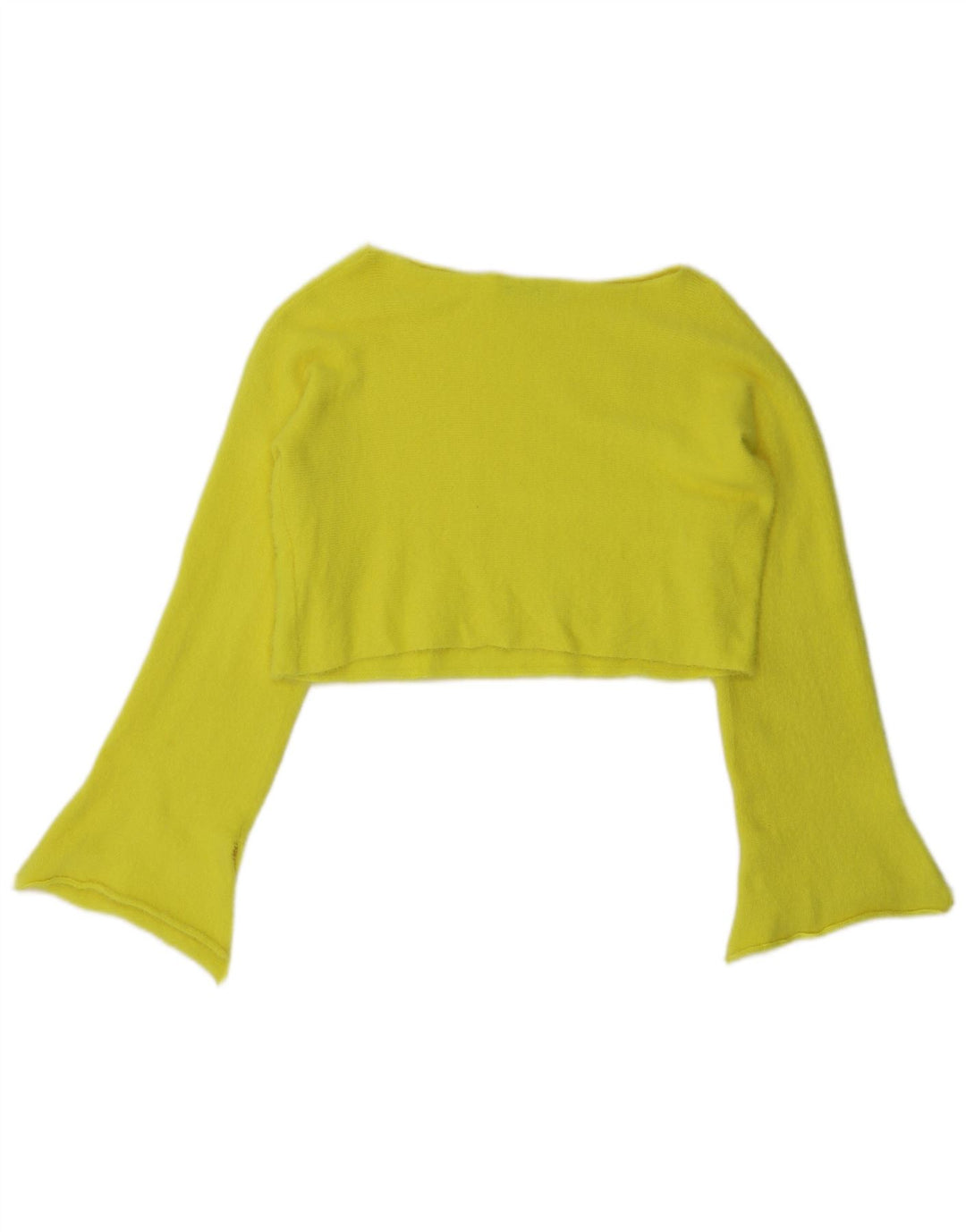 Top corto da donna Zara a maniche lunghe UK 14 nylon giallo medio
