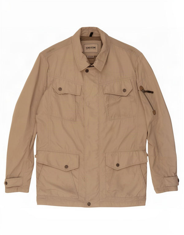 Geox Giacca da uomo Respira Utility UK 40 Large Beige Poliestere