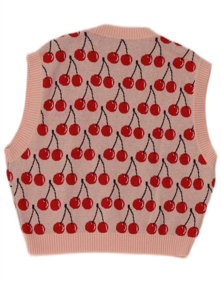 Canotta corta da donna con motivo astratto Benetton UK 12 Rosa medio