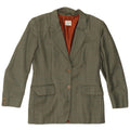 Giacca blazer vintage da donna a 2 bottoni IT 42 in lana a quadri verde medio