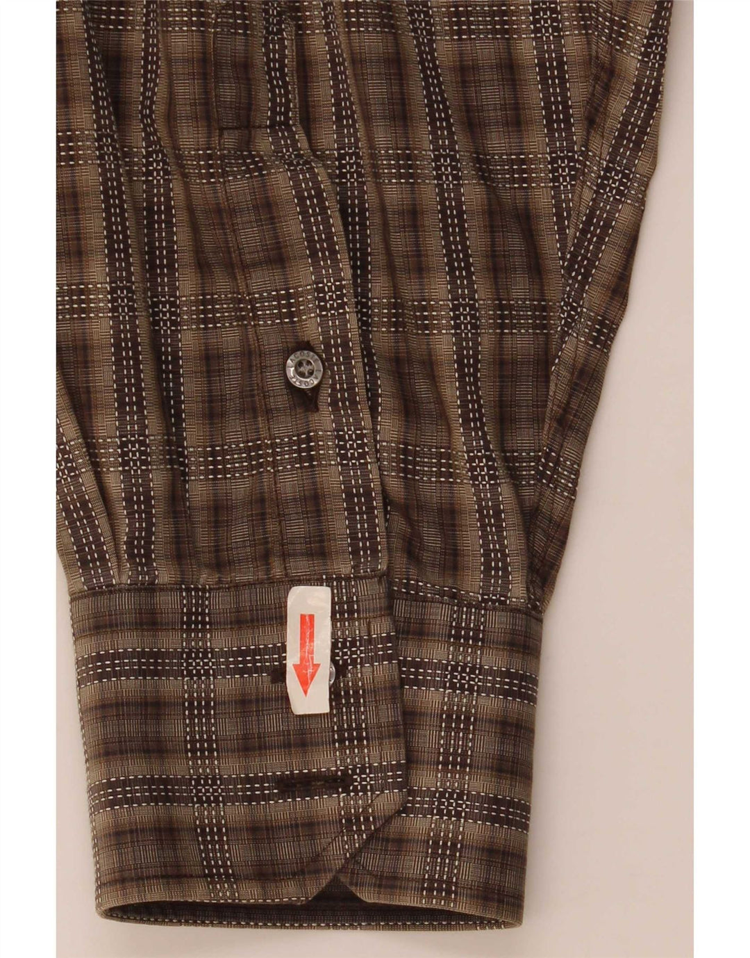 Camicia da uomo Lacoste taglia 45 XL in cotone a quadri marrone