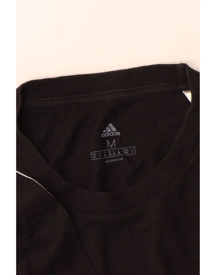 T-shirt Adidas da uomo in cotone nero medio
